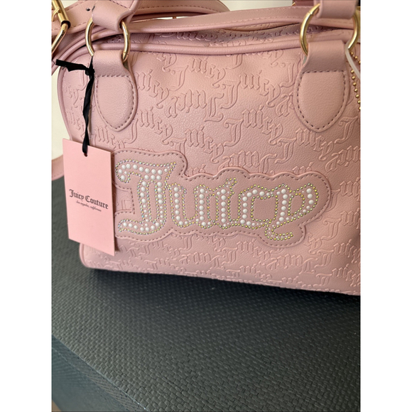 Juicy Couture Pink Diamond String Of Pearls Satchel Handbag - Picture 2 of 8